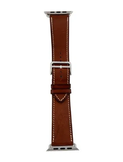 Pre-owned Hermes X Apple 23mm Single Tour Watch Strap In Brown