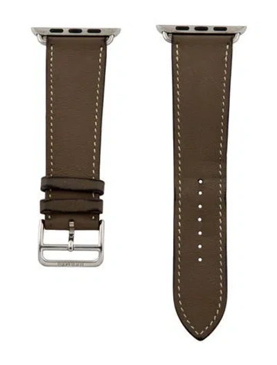 Pre-owned Hermes X Apple 23mm Single Tour Watch Strap In Neutral