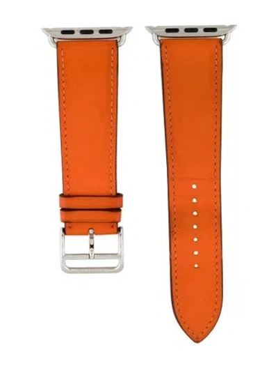 Pre-owned Hermes X Apple 23mm Single Tour Watch Strap In Orange