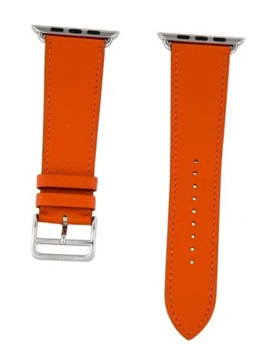 Pre-owned Hermes X Apple 23mm Single Tour Watch Strap In Orange