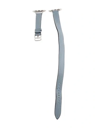 Pre-owned Hermes X Apple Double Tour 14mm Watch Strap In Blue