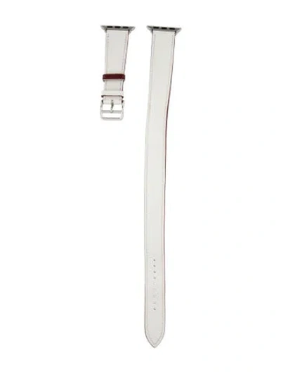Pre-owned Hermes X Apple Double Tour 20mm Smart Watch Strap In White