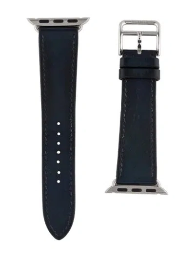 Pre-owned Hermes X Apple Single Tour 20mm Watch Strap In Blue