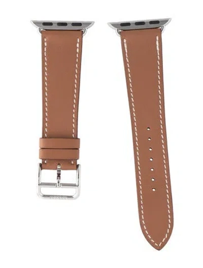 Pre-owned Hermes X Apple Single Tour 20mm Watch Strap In Brown