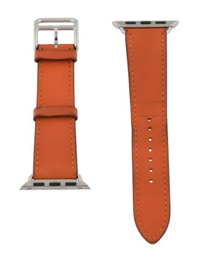 Pre-owned Hermes X Apple Single Tour 20mm Watch Strap In Orange