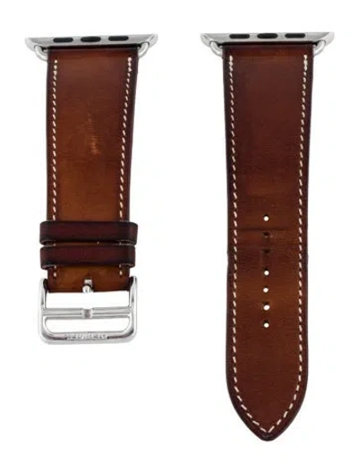 Pre-owned Hermes X Apple Single Tour 23mm Watch Strap In Brown
