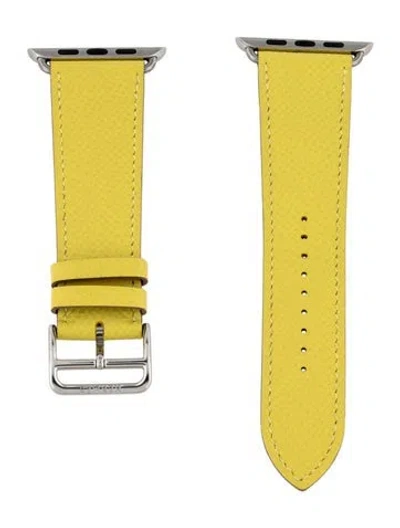 Pre-owned Hermes X Apple Single Tour 24mm Watch Strap In Yellow