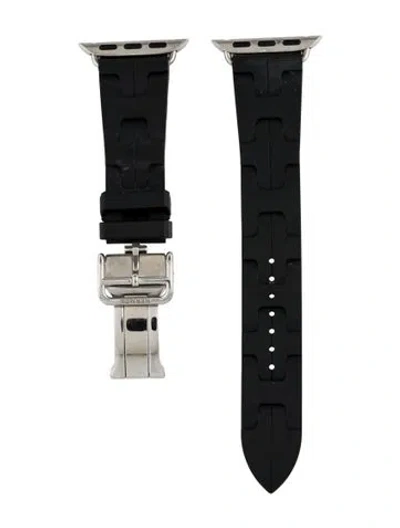 Pre-owned Hermes X Apple Single Tour Kilim 20mm Rubber Strap In Black