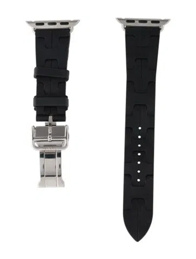 Pre-owned Hermes X Apple Single Tour Kilim Rubber Strap In Black