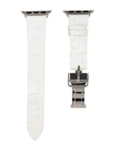 Pre-owned Hermes X Apple Single Tour Kilim Rubber Strap In White