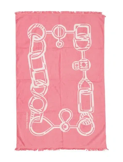 Pre-owned Hermes Yacht Beach Towel In Pink