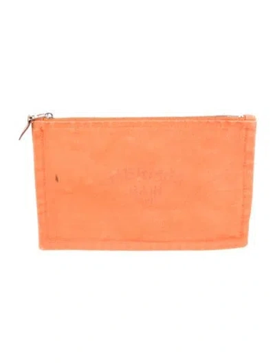 Pre-owned Hermes Yachting Pouch Pm In Orange