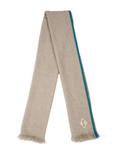 Pre-owned Hermes Yak Toit Du Monde Stole Cashmere Scarf In Neutrals