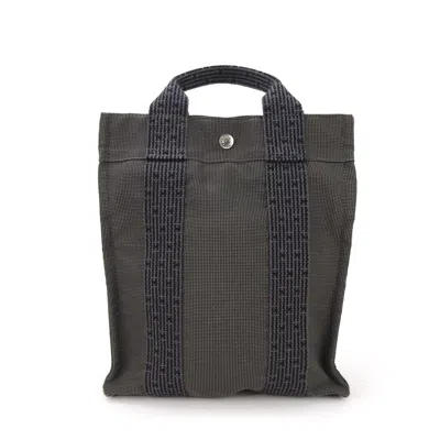 Hermes Hermès Yale Grey Canvas Backpack Bag ()