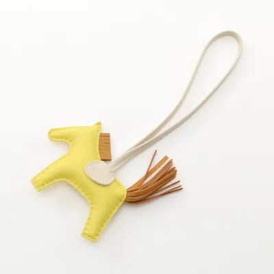 Pre-owned Hermes Yellow Agneau Milo Handbag Charm () In Multi