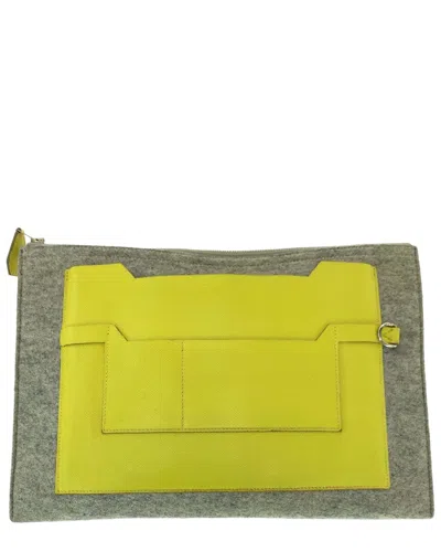 Pre-owned Hermes Hermès Yellow Calfskin Clutch Bag (authentic Pre-loved)