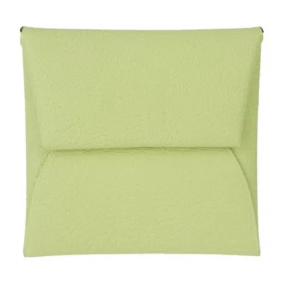 Pre-owned Hermes Yellow Chevre Leather Coin Purse/coin Case ()