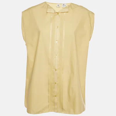 Pre-owned Hermes Yellow Cotton Blouse One Size