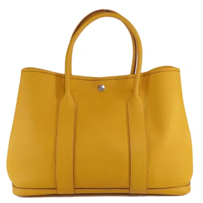 Pre-owned Hermes Yellow Country Leather Tote Bag ()