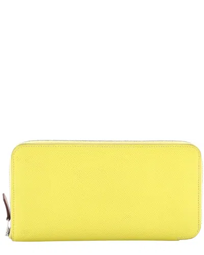Pre-owned Hermes Hermès Yellow Epsom Leather Azap Zip Around Wallet Silk'in Long (authentic  Pre-loved)