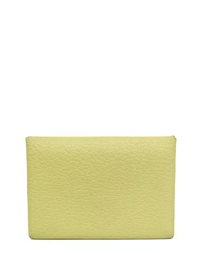 Pre-owned Hermes Hermès Yellow Epsom Leather Card Case (authentic Pre-loved)