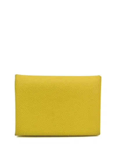 Hermes Hermès Yellow Epsom Leather Card Case (authentic Pre-loved)