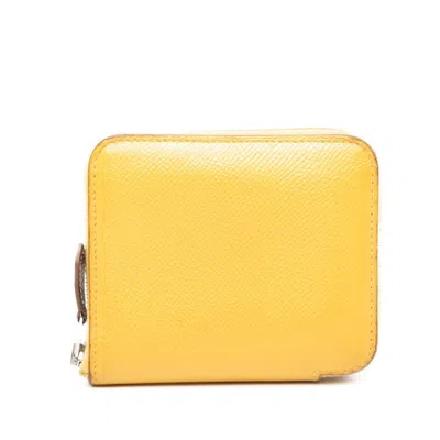 Pre-owned Hermes Yellow Epsom Leather Coin Purse/coin Case ()