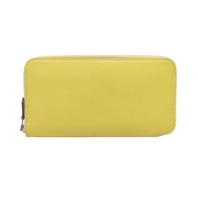 Pre-owned Hermes Yellow Epsom Leather Long Wallet (bi-fold) ()