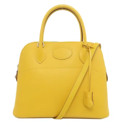 Pre-owned Hermes Yellow Epsom Leather Tote Bag ()