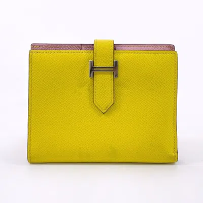 Pre-owned Hermes Yellow Epsom Leather Wallet (bi-fold) ()