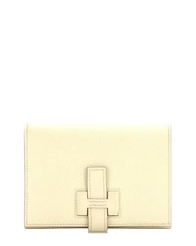 Pre-owned Hermes Hermès Yellow Epsom New H Passant Wallet Compact (authentic Pre-loved)