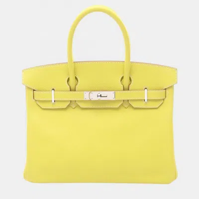 Pre-owned Hermes Yellow Epsome Candy Birkin 30
