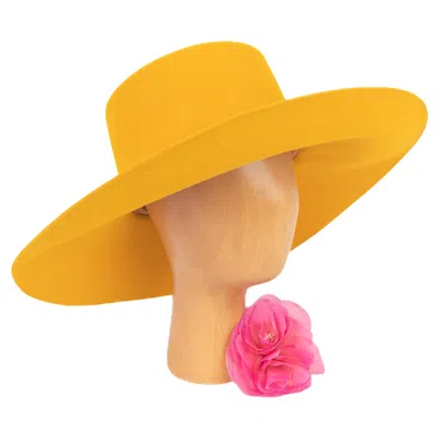 Pre-owned Hermes Hermès Yellow Felt Hat