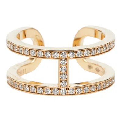 Pre-owned Hermes Yellow Gold (18k) Band Ring ()
