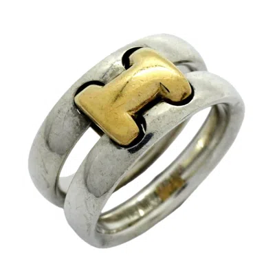 Pre-owned Hermes Yellow Gold (18k) Silver 925 Band Ring ()
