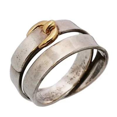 Pre-owned Hermes Yellow Gold (18k) Silver 925 Band Ring ()