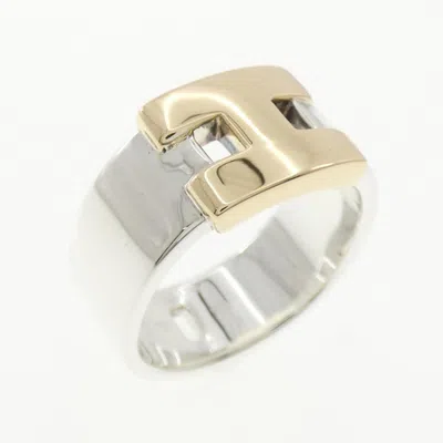 Pre-owned Hermes Yellow Gold (18k) Silver 925 Band Ring ()