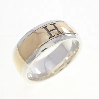 Pre-owned Hermes Yellow Gold (18k) Silver 925 Band Ring ()