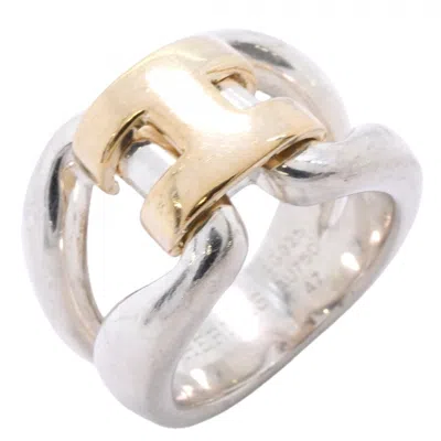 Pre-owned Hermes Yellow Gold (18k) Silver 925 Band Ring ()