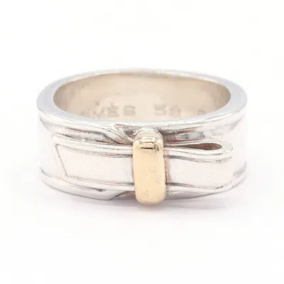 Pre-owned Hermes Yellow Gold (18k) Sterling Silver 925 Band Ring ()