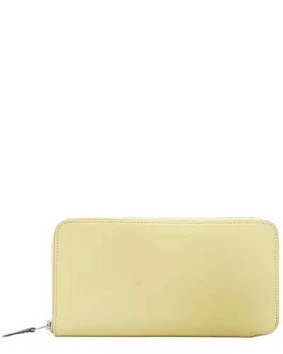 Pre-owned Hermes Hermès Yellow Leather Azap Wallet (authentic Pre-loved) In Red