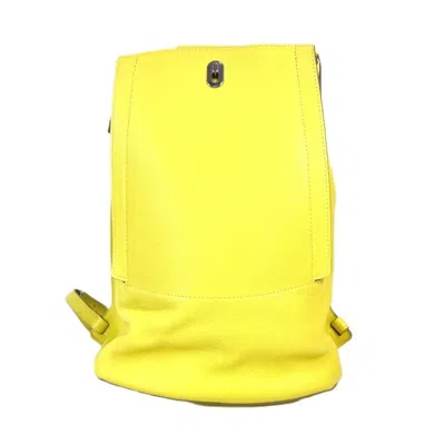 Pre-owned Hermes Yellow Leather Backpack ()
