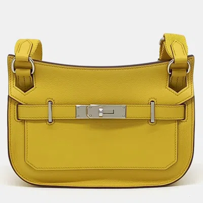 Pre-owned Hermes Yellow Leather Gypsher Mini 22 Bag