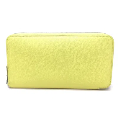 Pre-owned Hermes Yellow Leather Long Wallet (bi-fold) ()