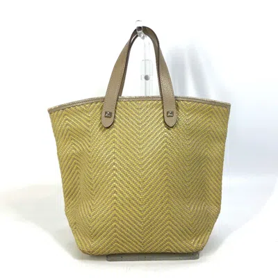 Pre-owned Hermes Yellow Leather Polyester Handbag Tote Bag ()