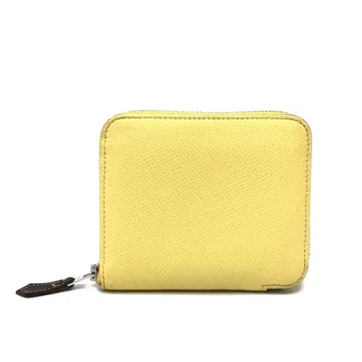 Pre-owned Hermes Yellow Leather Wallet (bi-fold) ()