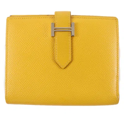 Pre-owned Hermes Yellow Leather Wallet (bi-fold) ()