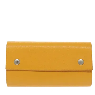 Pre-owned Hermes Hermès Yellow Leather Wallet  ()