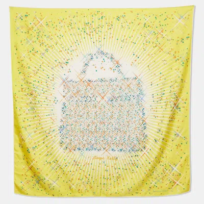 Pre-owned Hermes Hermès Yellow Magic Kelly Silk Scarf