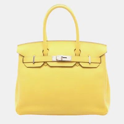 Pre-owned Hermes Yellow Novillo Birkin 30